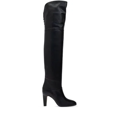 Chloé Eve Leather Over-the-knee Boots In Black