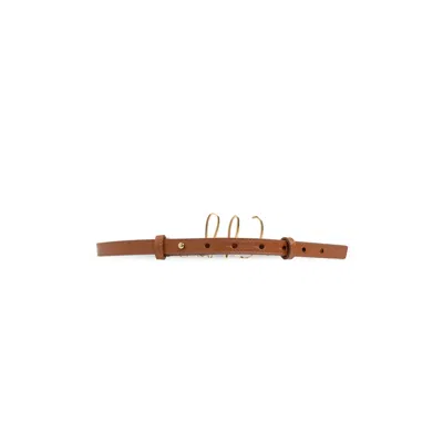 Chloé Logo Leather Belt In Brown