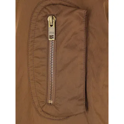 Chloé Zip-up Cropped Bomber Jacket In Brown