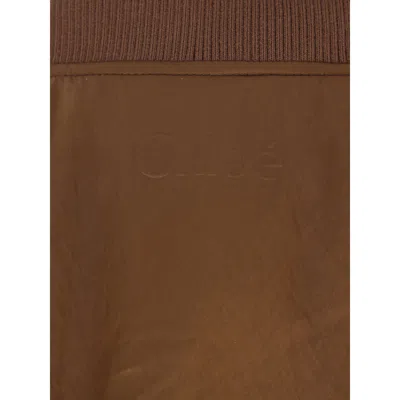 Chloé Zip-up Cropped Bomber Jacket In Brown