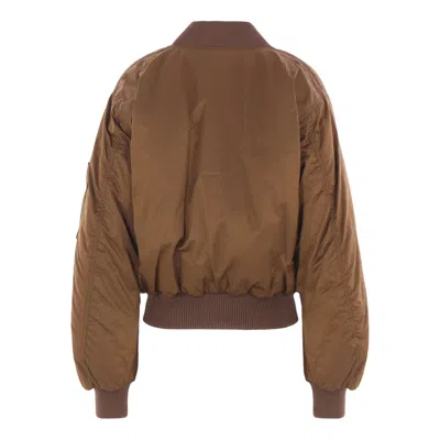 Chloé Zip-up Cropped Bomber Jacket In Brown