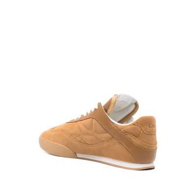 Chloé Kick Suede Leather Sneakers In Brown