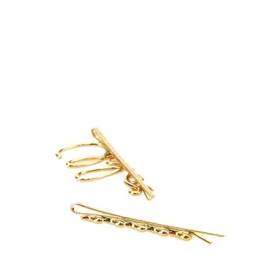 Chloé Chloe Women Gold Metal Chloe Iconic Hair Clips In Metallic