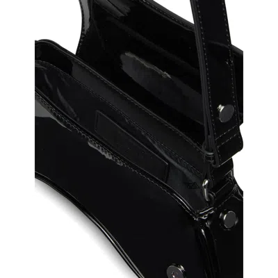 Diesel Curved Black Play Clutch With Glossy Finish And Magnetic Closure In Black