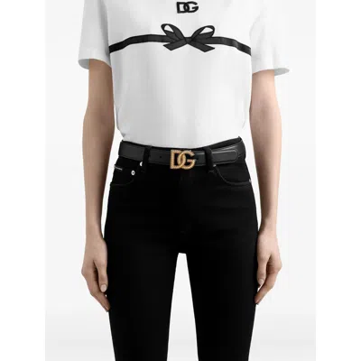 Dolce & Gabbana Dg Logo Belt In Black