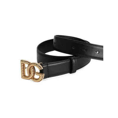 Dolce & Gabbana Dg Logo Belt In Black