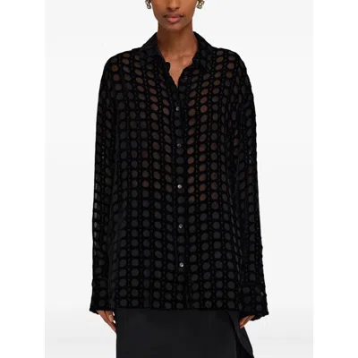 Ferragamo Black Shirts In Black