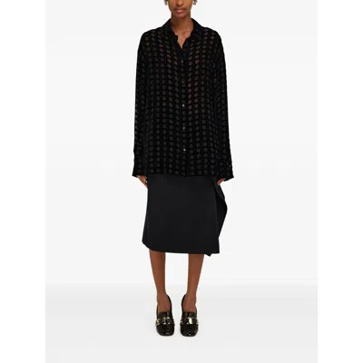 Ferragamo Black Shirts In Black