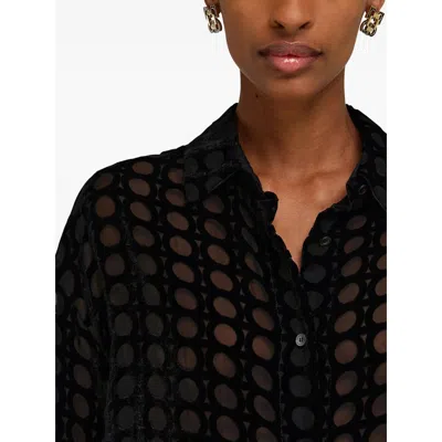 Ferragamo Black Shirts In Black