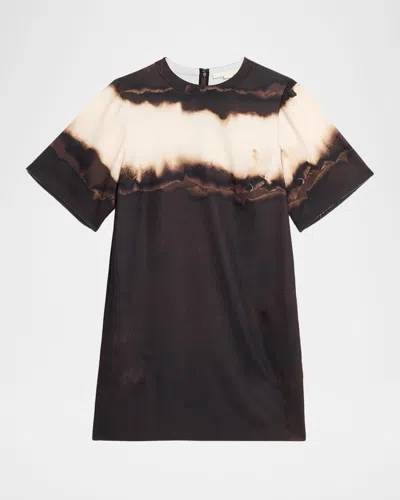 Jason Wu Collection Diffused Ombre Stripe Short-sleeve Mini Dress