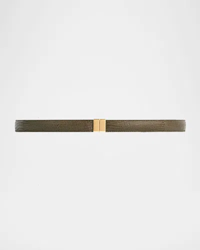 Totême Slide Clasp Lizard-embossed Leather Belt In Gold
