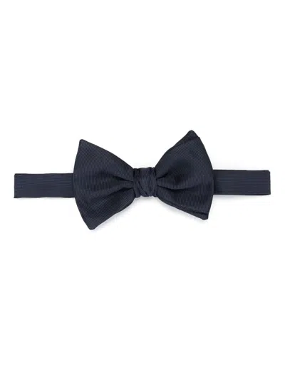 Giorgio Armani Silk Bow Tie In Blue