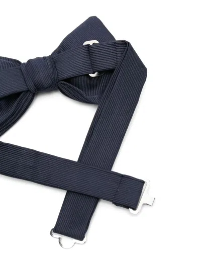 Giorgio Armani Silk Bow Tie In Blue