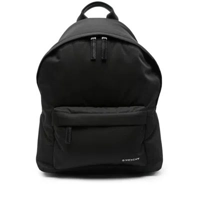 Givenchy Black Backpack With Adjustable Shoulder Straps And Logo On Front In Tech Fabric Man