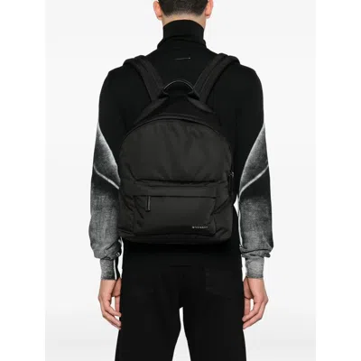 Givenchy Black Backpack With Adjustable Shoulder Straps And Logo On Front In Tech Fabric Man
