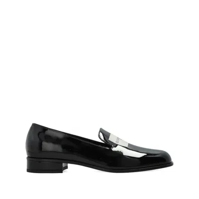 Givenchy Tux Logo Patent Leather Loafers In Black