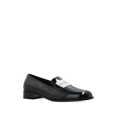 Givenchy Tux Logo Patent Leather Loafers In Black