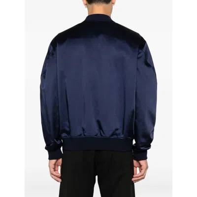 Givenchy Logo Bomber Jacket Puffer Jackets Blue In Multi