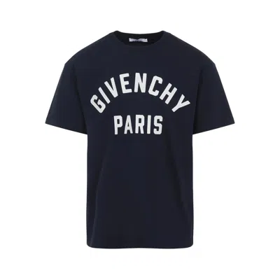 Givenchy Men Black Crewneck T-shirt With Maxi Logo Lettering On The Front In Cotton Man