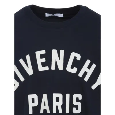 Givenchy Men Black Crewneck T-shirt With Maxi Logo Lettering On The Front In Cotton Man