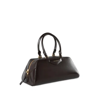 Givenchy Antigona East West Black Mini Handbag With Adjustable And Removable Shoulder Strap And Logo Letterin
