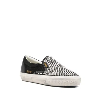 Golden Goose Penstar Suede Shoe With Crystals In Black