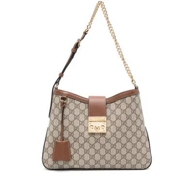 Gucci Padlock Gg Canvas Hobo Bag In White