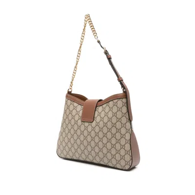 Gucci Padlock Gg Canvas Hobo Bag In White