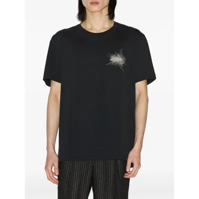 Isabel Marant Black Crewneck Embroidered T-shirt In Black