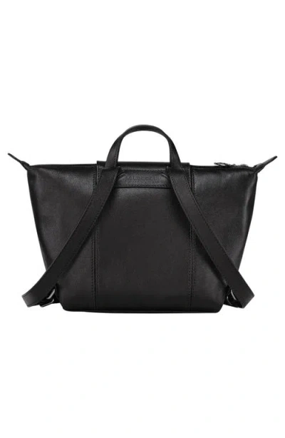 Longchamp Le Pliage Cuir Backpack In Black