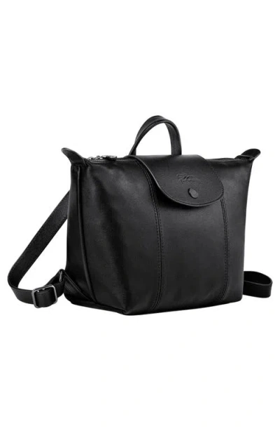 Longchamp Le Pliage Cuir Backpack In Black