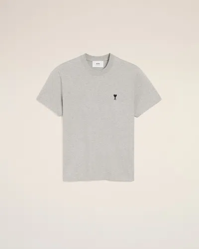 Ami Alexandre Mattiussi Ami Paris Men Ami De Coeur Cotton T-shirt In Gray