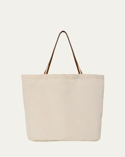 The Row Barn Tote Bag In Vivid Mesh In White
