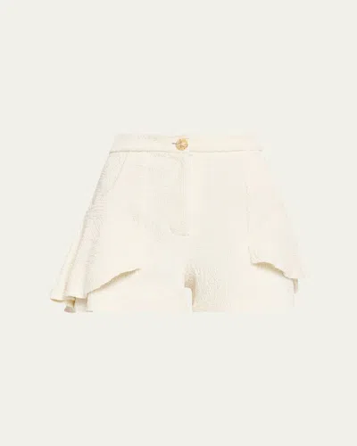Patbo Breeze Jacquard Flutter Shorts In White