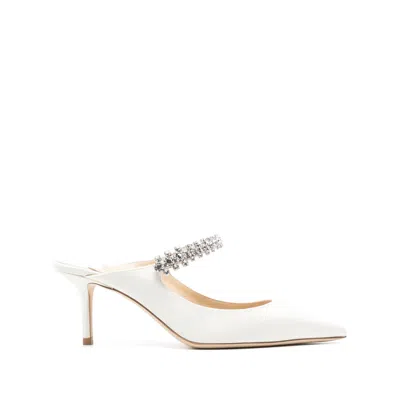 Jimmy Choo Pointed-toe Mule With Mid-height Stiletto Heel In White