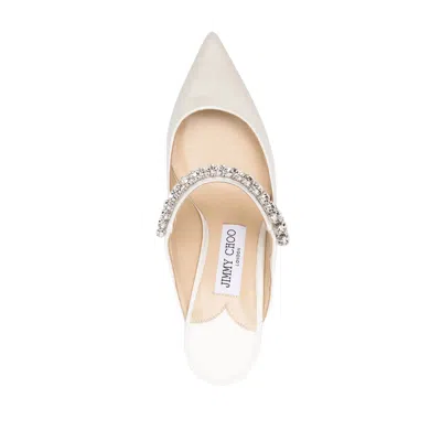Jimmy Choo Pointed-toe Mule With Mid-height Stiletto Heel In White