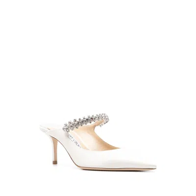Jimmy Choo Pointed-toe Mule With Mid-height Stiletto Heel In White