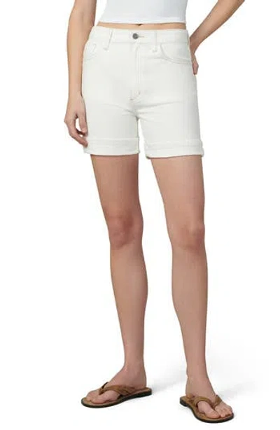 Joe's The Joey Cuffed Longline Denim Shorts In White