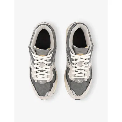 New Balance 2002r Grey Low Top Sneakers With Logo Patch In Suede Unisex In Multi
