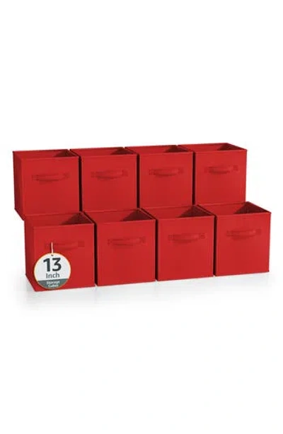 Sorbus 8-pack Collapsible Storage Cube In Red