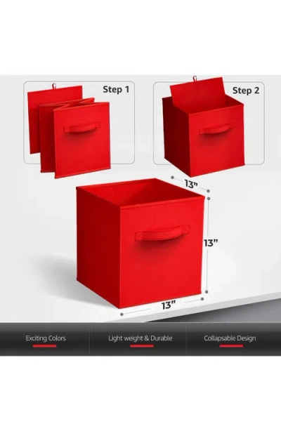 Sorbus 8-pack Collapsible Storage Cube In Red