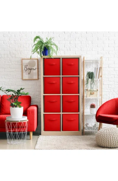 Sorbus 8-pack Collapsible Storage Cube In Red