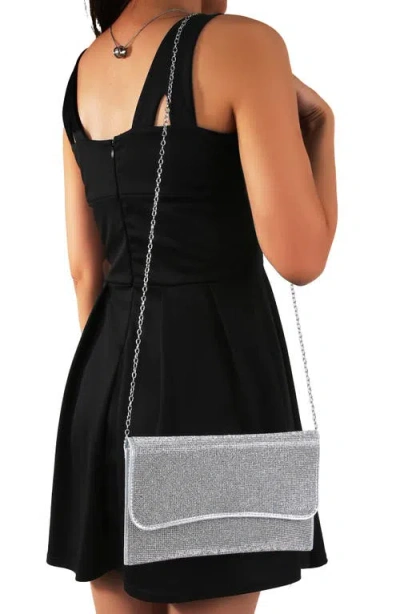 Berness Rhinestone Envelope Clutch In Silver