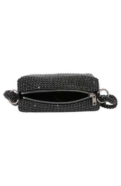 Berness Rhinestone Rectangular Shoulder Bag In Black