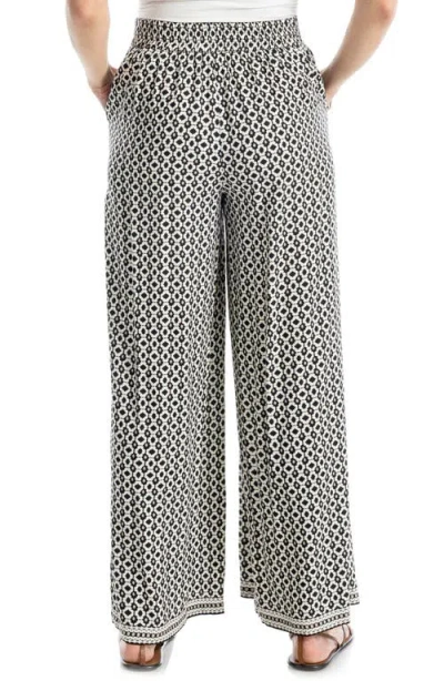 Max Studio Wide Leg Pull On Pants In White