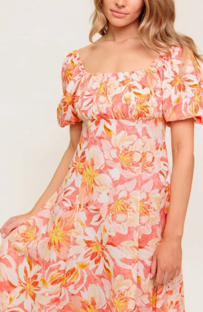 Flying Tomato Print Midi Dress In Orange