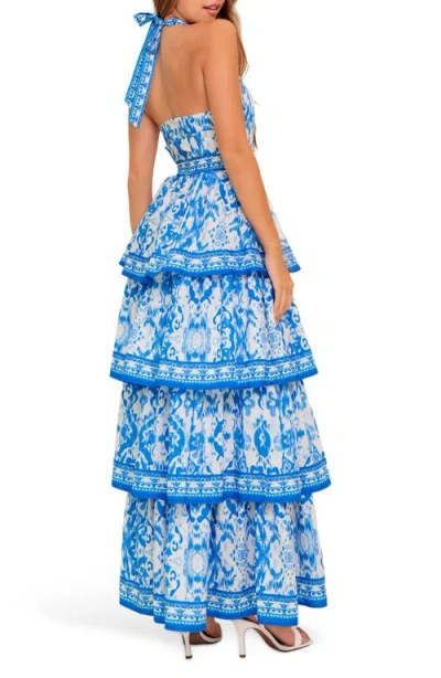 Flying Tomato Ikat Tiered Halter Maxi Dress In Multi | ModeSens