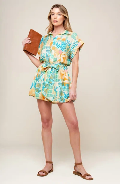 Flying Tomato Print Collared Romper In Multi