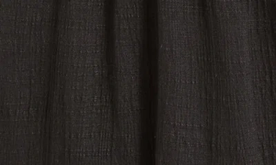 Max Studio Open Stitch Crinkle Top In Black