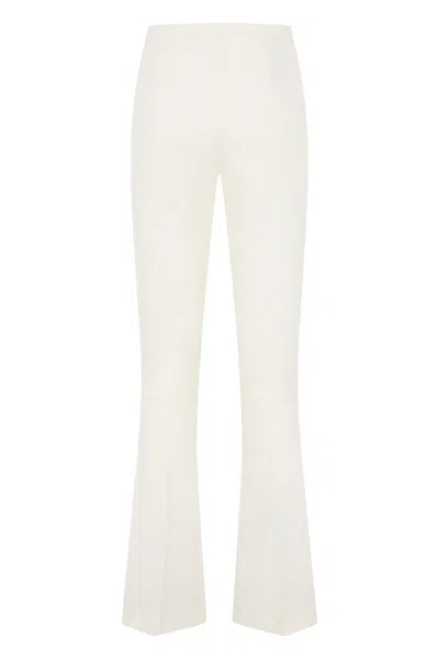 Pinko Hulka Flared Viscose Trousers In Neutral